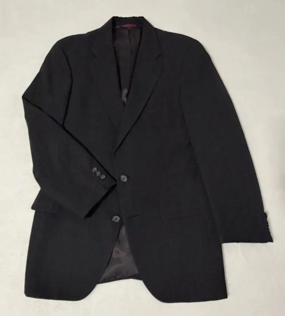 Jos A. Bank Executive Collection Sport Coat Blazer Mens 38R Dark Gray Plaid Wool